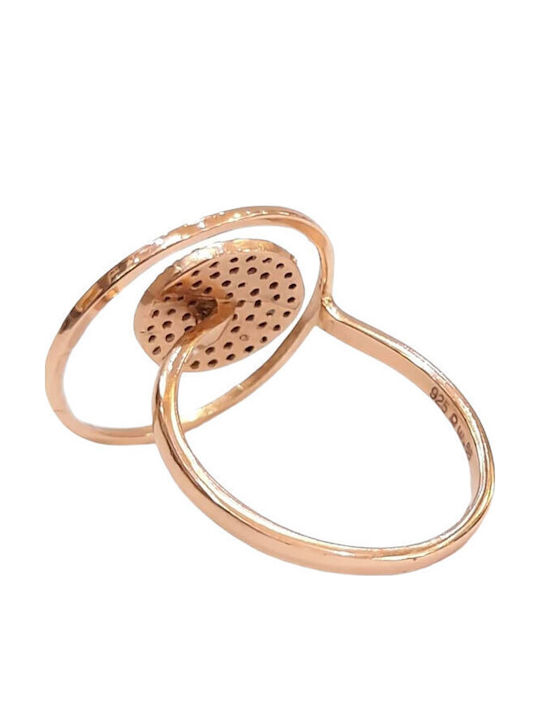 One Jewellery Дамски Пръстен с Циркони от Сребърен Позлатен