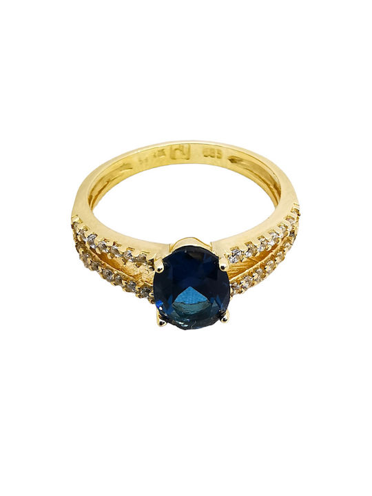 Kosmima1 Damen Ring mit Steinen aus Gold 14K