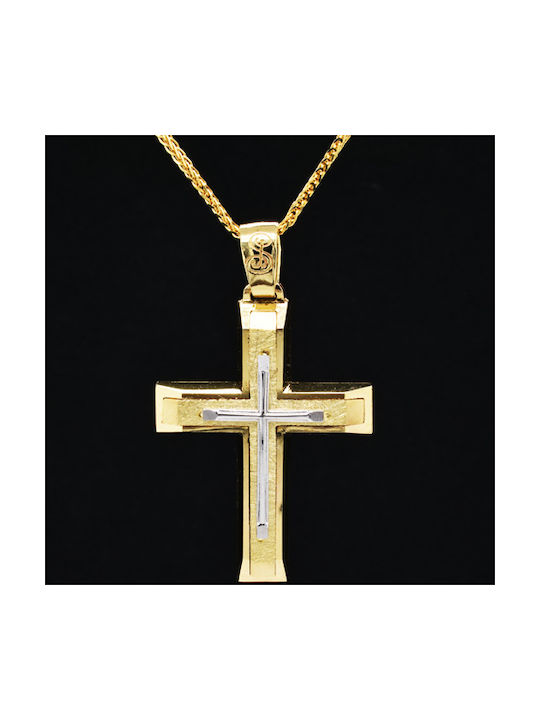 Herren Gold Kreuz 14K mit Kette