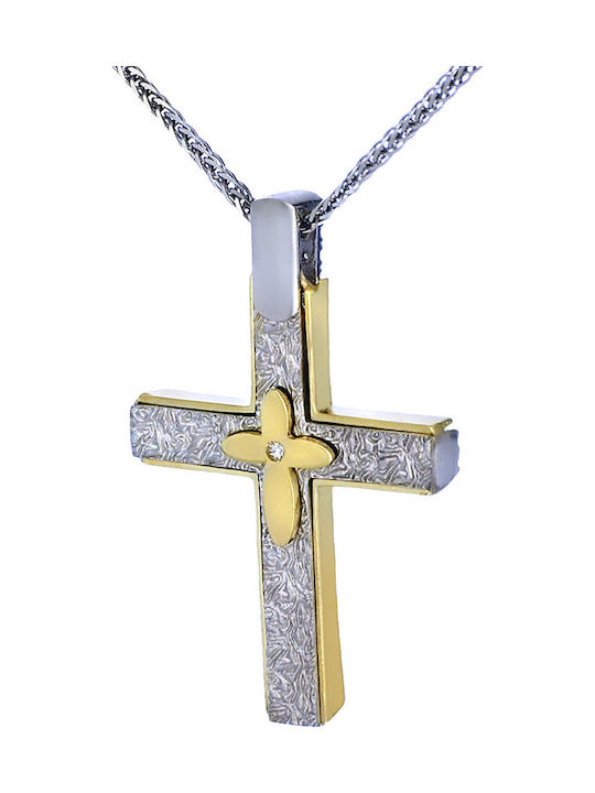 Women's Gold Cross 14K Double Sided