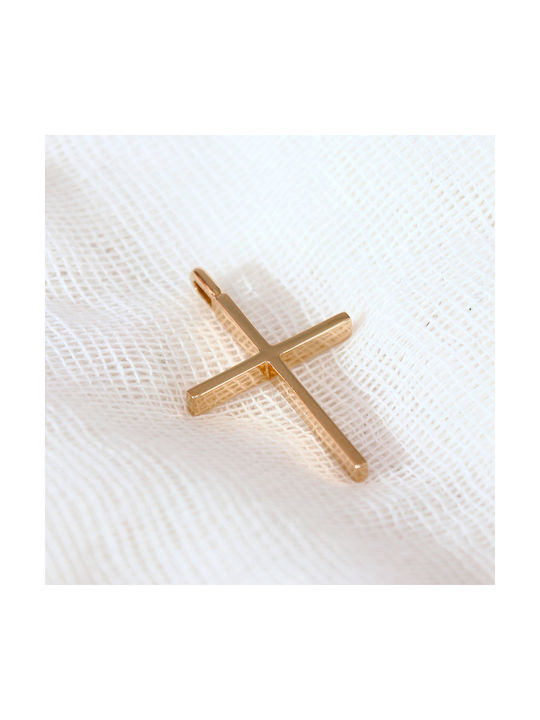 Herren Roségold Kreuz 14K