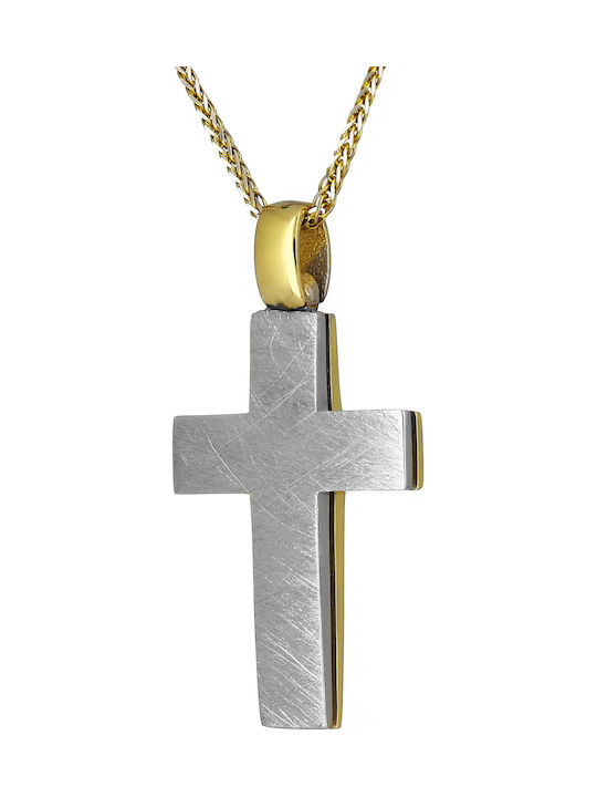 Men's Gold Cross 14K Double Sided