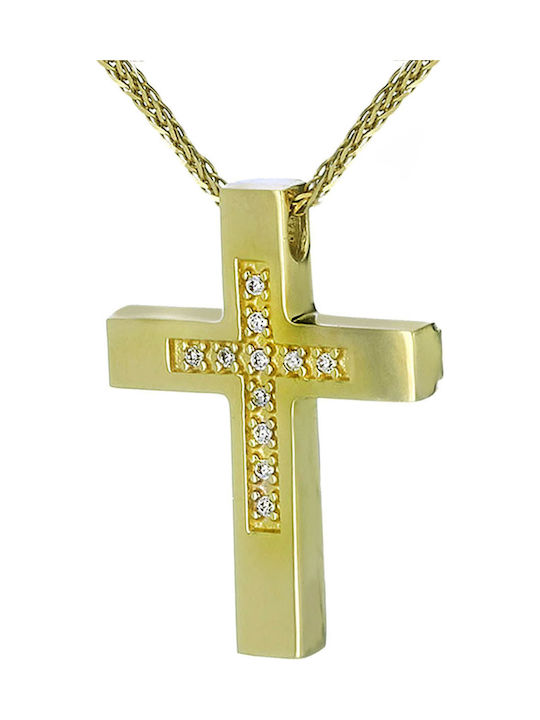 Women's Gold Cross 14K Double Sided