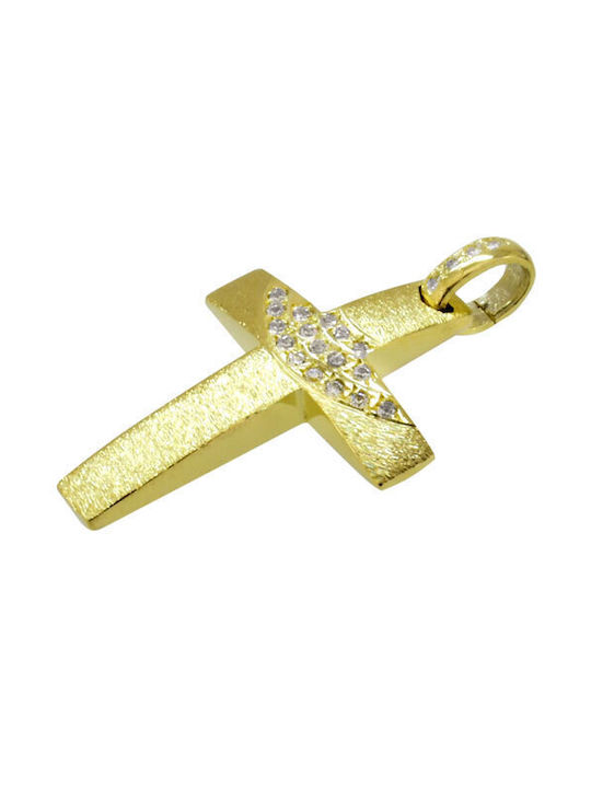 Damen Gold Kreuz 14K mit Kette