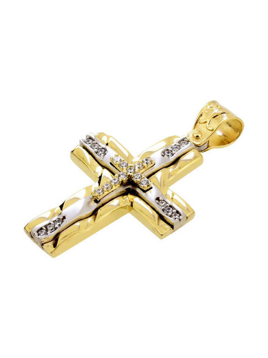 Damen Gold Kreuz 14K mit Kette