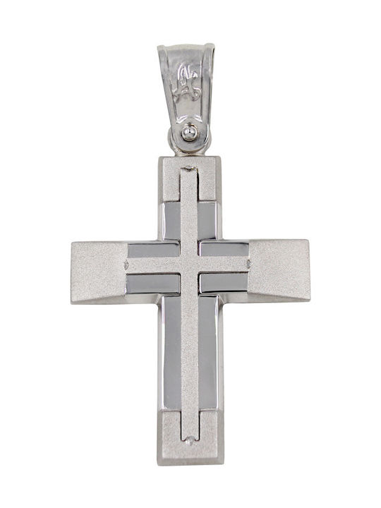 Roloi Kaliamanis Men's White Gold Cross 14K Double Sided