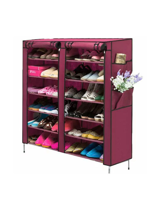 Fabric Shoe Organizer Red 118x30x120cm