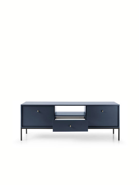 TV Stand Wooden Mono Blue + Gold L153xW39xH56cm