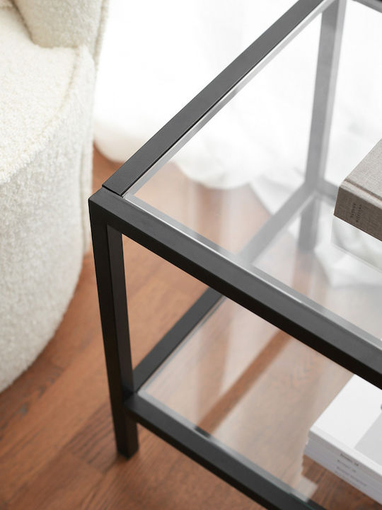 TV-Ständer Basic aus Metall & Glas Schwarz M130xT45xH45cm