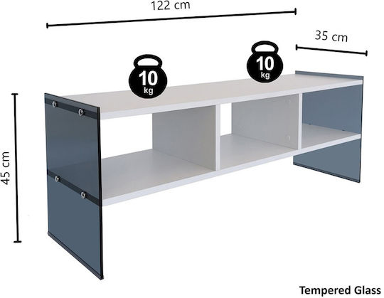 Έπιπλο Τηλεόρασης Λευκό Μ120xΠ45xΥ45cm