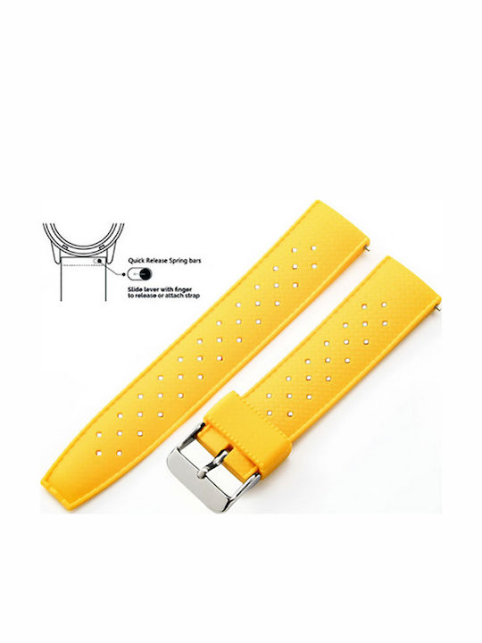 Quick Release Rubber Strap Yellow 20mm Quick Release Rubber Strap Yellow 20mm