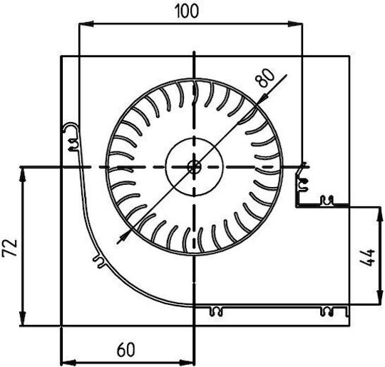 Fergas 153502 Querstromventilator für Pelletofen