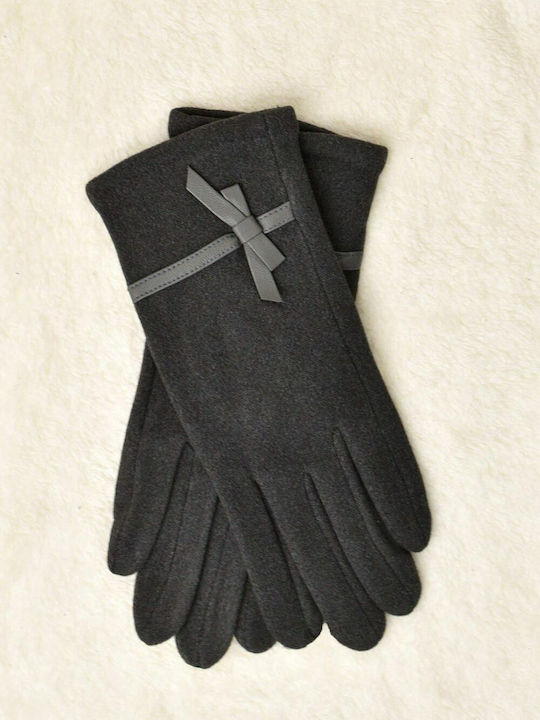 Women's Leather Touch Gloves Gray