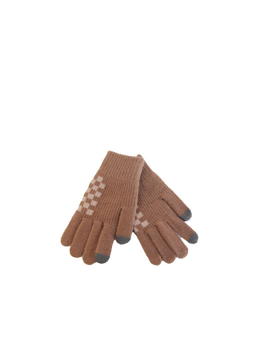 Vamore Beige Gestrickt Handschuhe Berührung