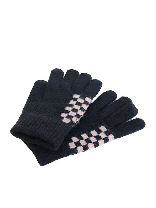 Unisex Schwarz Gestrickt Handschuhe Berührung