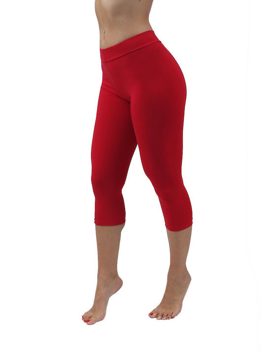 H&S Women's Capri Training Legging Push Up Red