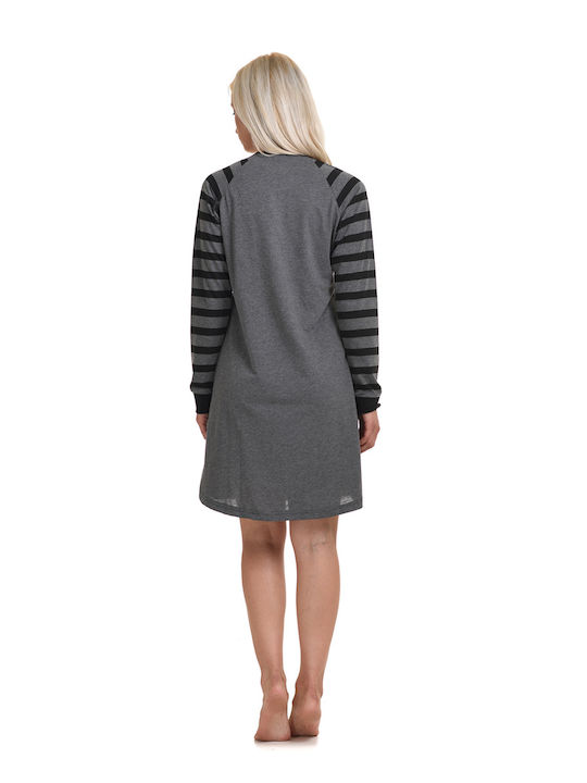 Vienetta Secret Winter Damen Nachthemd Gray Vienetta Vienetta