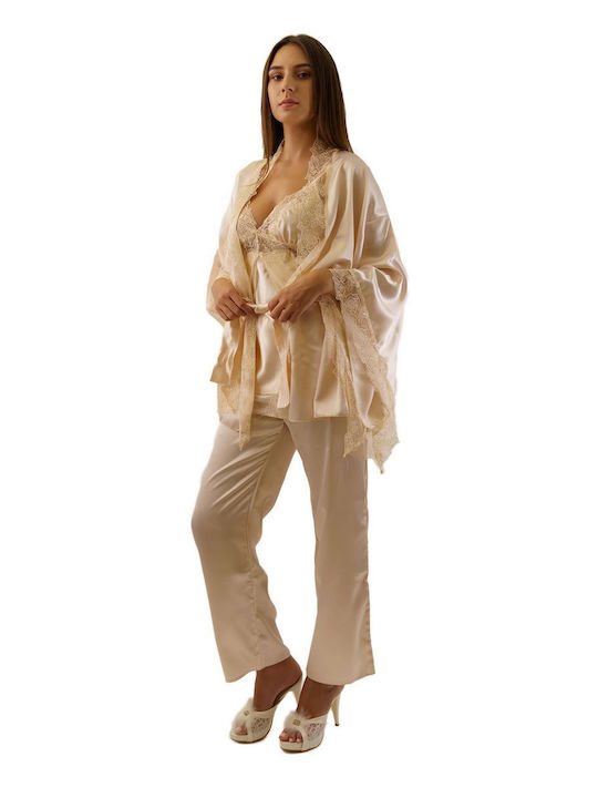FMS Halat De Iarnă Pentru Femei Cu Pijama Aurie