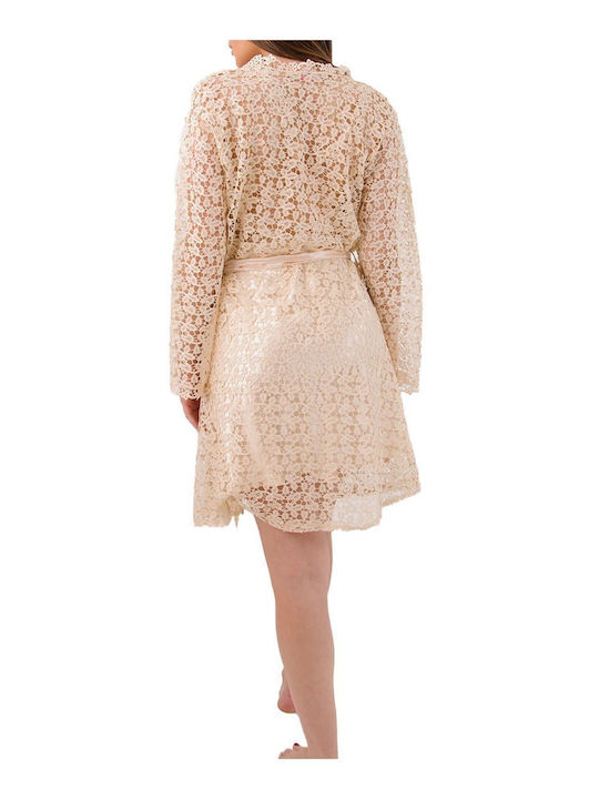 FMS Winter Bridal Women's Robe with Nightgown White