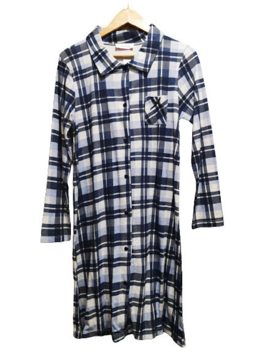Relax Lingerie Winter Women's Cotton Pyjama Jacket Navy Blue