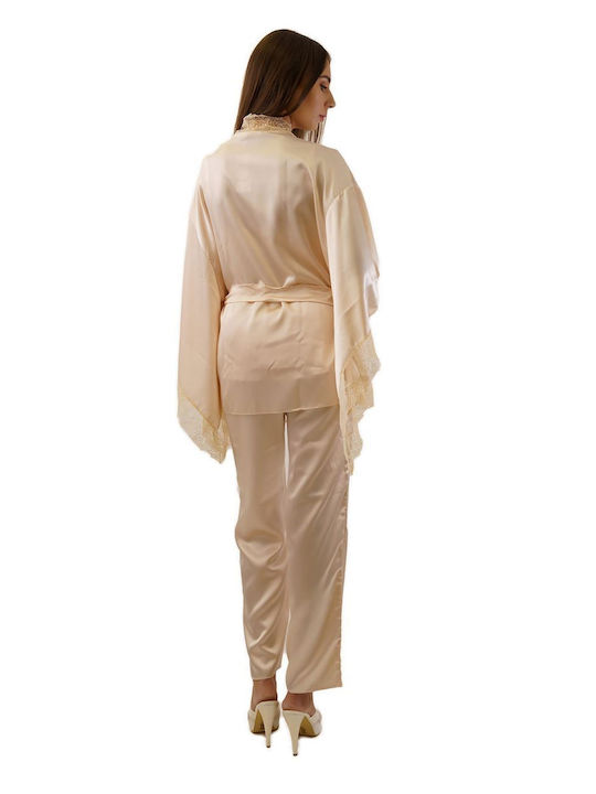 FMS Winter Women's Robe with Pajamas Gold