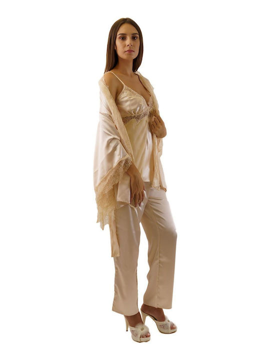 FMS Winter Women's Robe with Pajamas Gold
