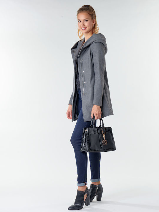 Nante Дамско Палто Сиво с Цип