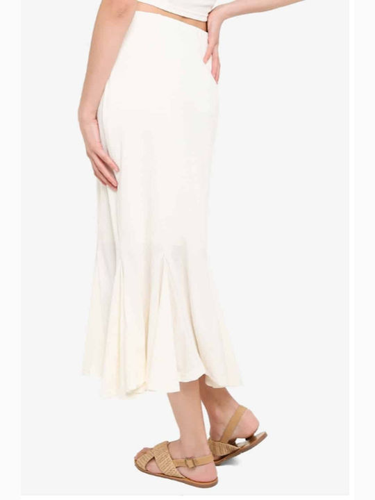 Minkpink Pencil High Waist Midi Skirt in White color