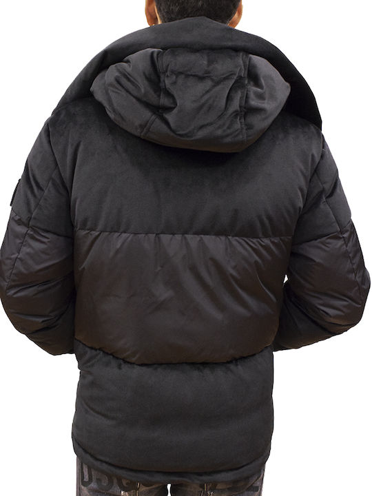 Geacă de iarnă puffer neagră