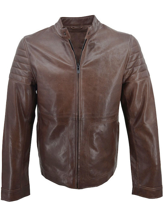 Δερμάτινα 100 Men's Winter Leather Jacket Brown