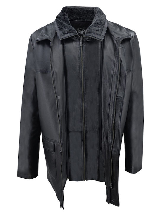 Leather Winter Jacket Black