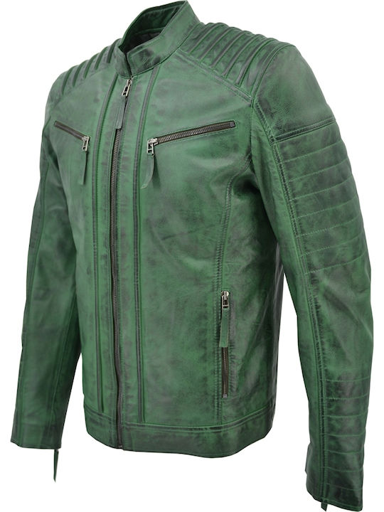 Lederjacke Jacke Biker Grün