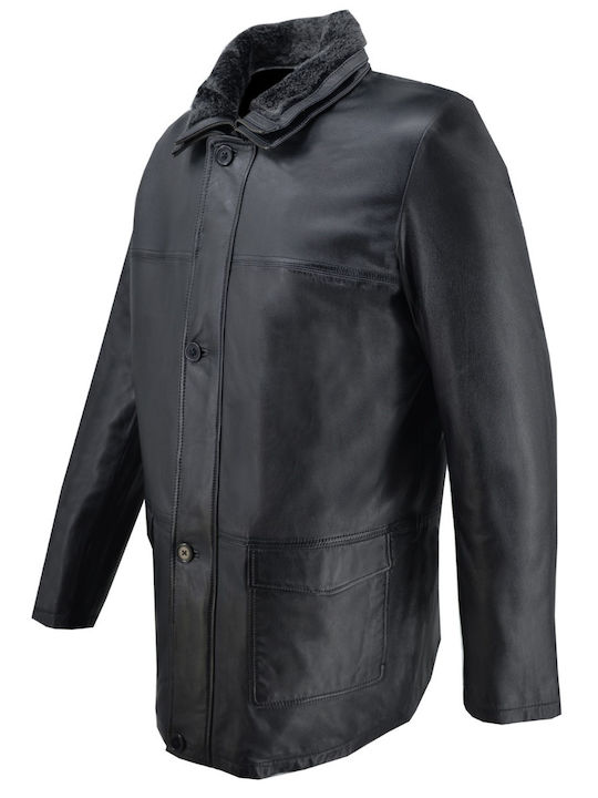 Leather Winter Jacket Black
