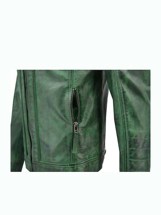 Lederjacke Jacke Biker Grün