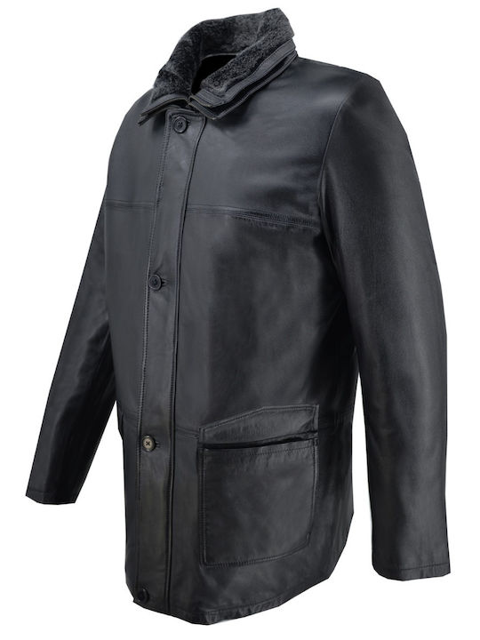 Leather Winter Jacket Black