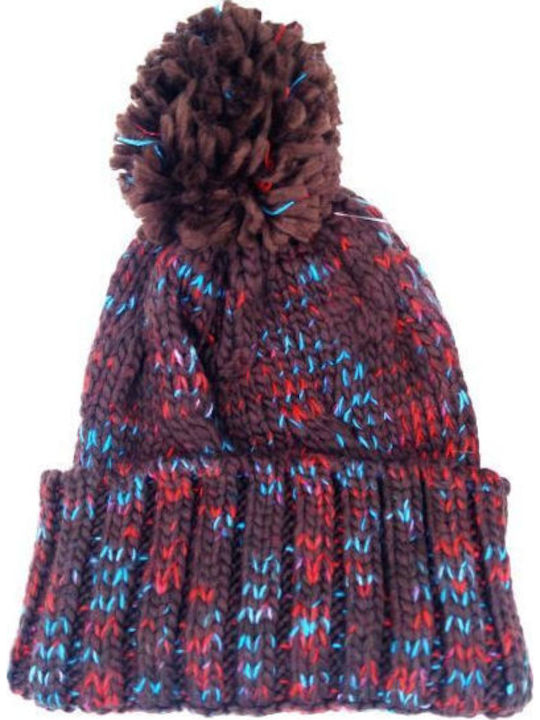 Pom Pom Beanie Unisex Beanie mit Strickmuster