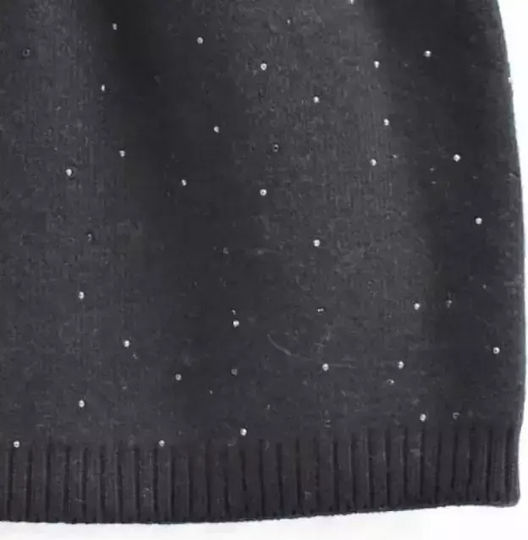Beanie Γυναικείος Σκούφος Πλεκτός σε Μαύρο χρώμα