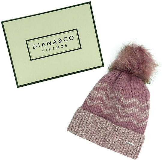 Pom Pom Beanie Frauen Beanie Gestrickt in Rosa Farbe