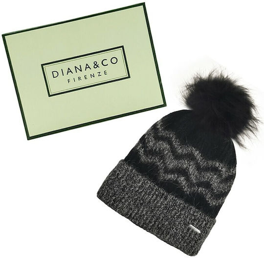 Pom Pom Beanie Frauen Beanie Gestrickt in Schwarz Farbe