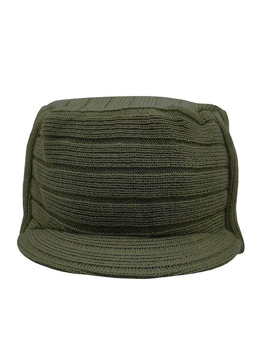 Beanie Unisex Σκούφος Πλεκτός σε Χακί χρώμα