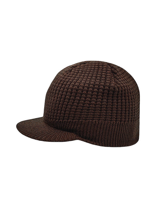 Brims and Trims Knitted Beanie Cap Brown