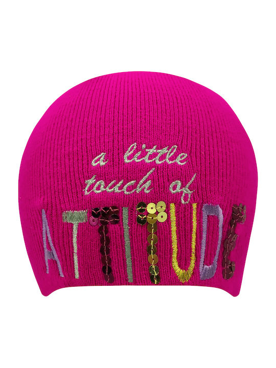 Knitted Beanie Cap Fuchsia
