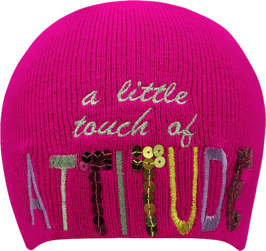 Beanie Frauen Beanie Gestrickt in Fuchsie Farbe