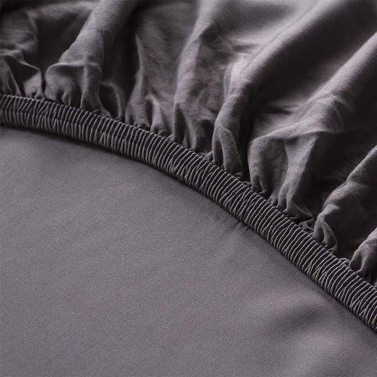 Hauz Σεντόνι King Size με Λάστιχο 180x200+40εκ. Grey