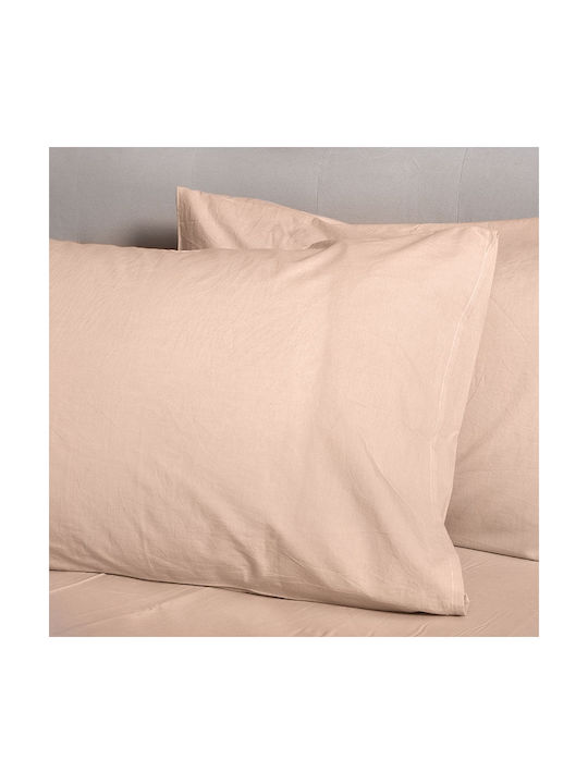 Aigaion Non Iron Kissenbezug-Set Ecru 51x76cm.