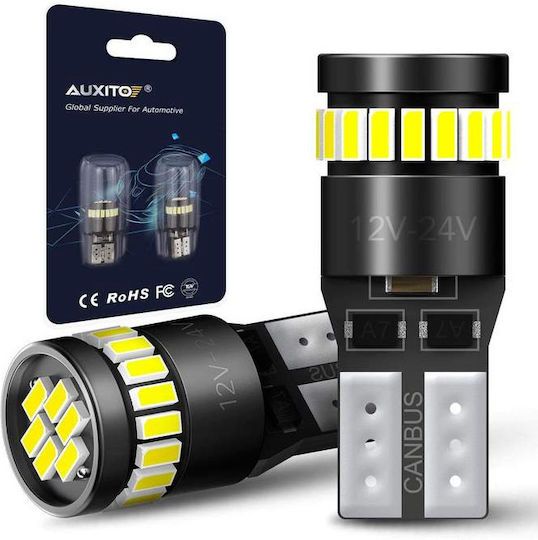 Λάμπες Αυτοκινήτου T10 / W5W Canbus LED 6500K Ψυχρό Λευκό 12V 2τμχ