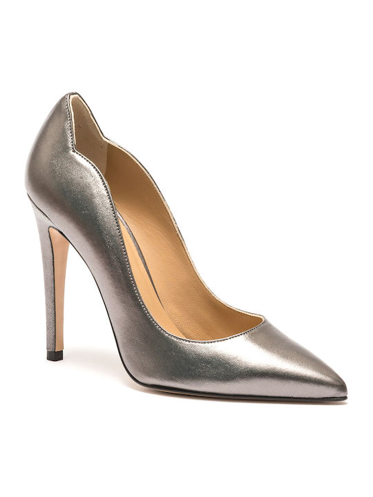 Philippe Lang Leder Pumps Silber