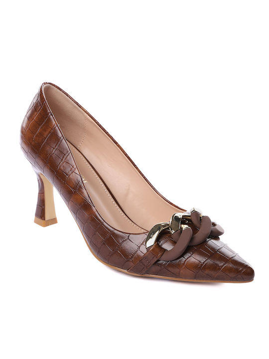 Voi & Noi Pointed Toe Brown Heels