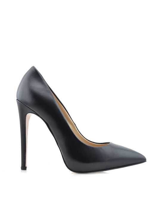 Aris Tsoubos Leather Pointed Toe Black Heels