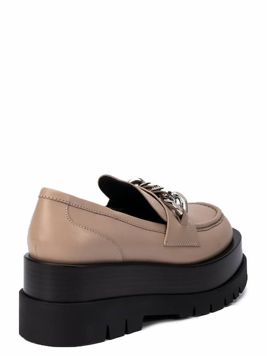 Recess Women's Loafers in Beige Color